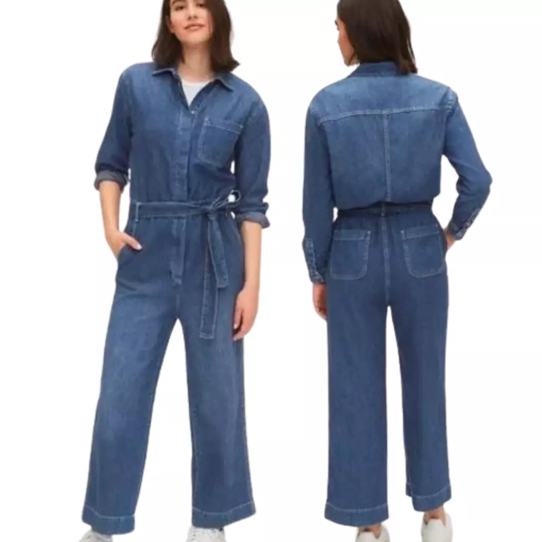 Mid-Blue Utility Jumpsuit by Vogue Williams – Little Mistress