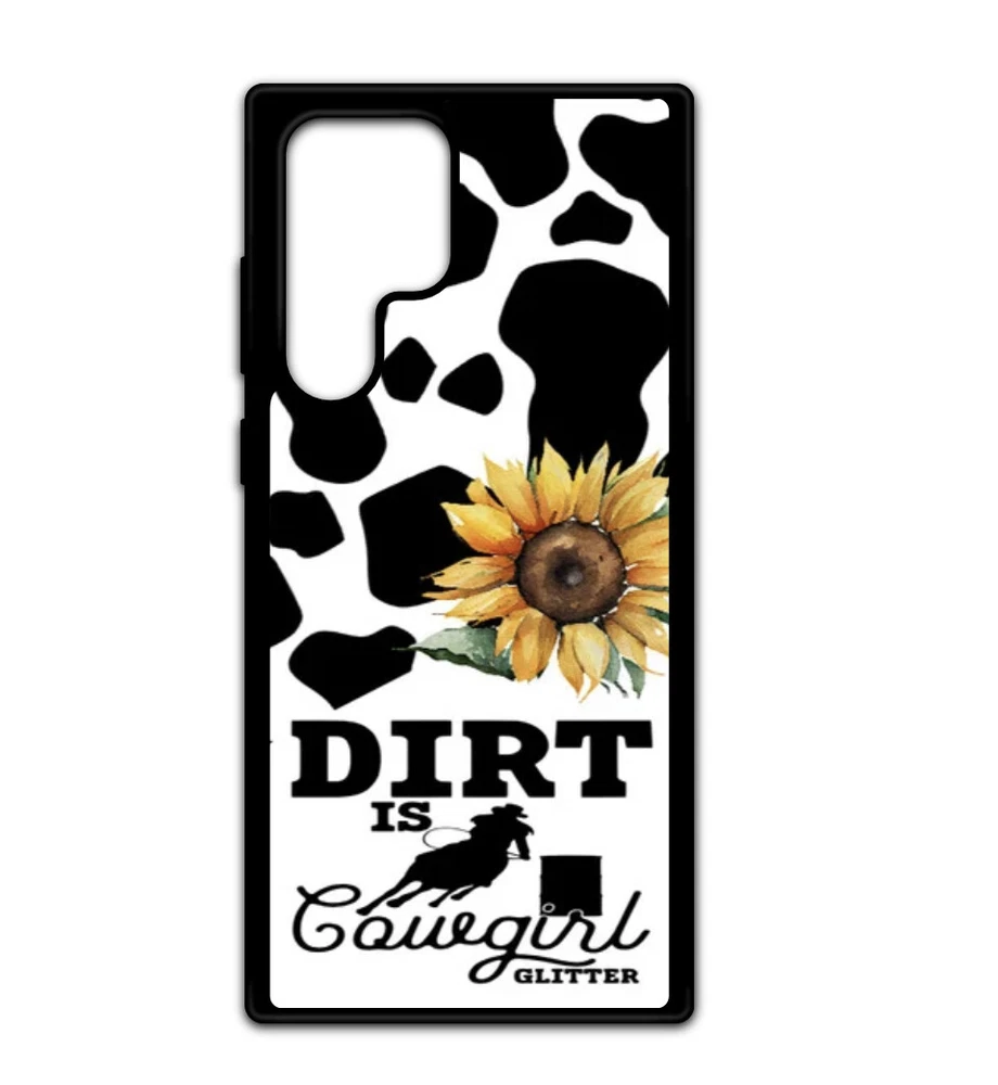 Phone Case for Galaxy S20 S21 S22 S23 Ultra Cow Print Barrel Racing Cowgirl Case