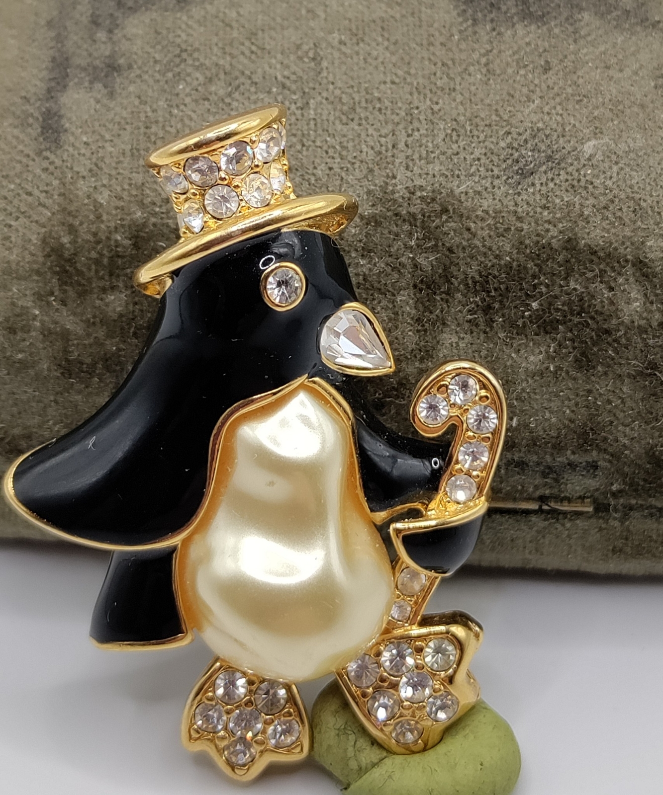 KJL Kenneth Jay Lane Penguin Brooch - image 1
