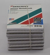 Lot of 12 Skilcraft Steno Notebooks 6" x 9" Gregg Ruled 80 Sheets Each White
