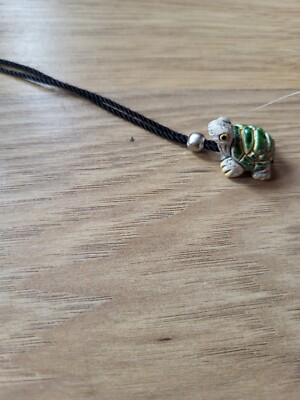 Vintage LEPS Ceramic Turtle Necklace