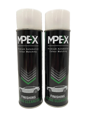 2 x Mpex Klarlack Sprühlack Aerosol Hochglanz Beschichtung schnelltrocknend 500ml