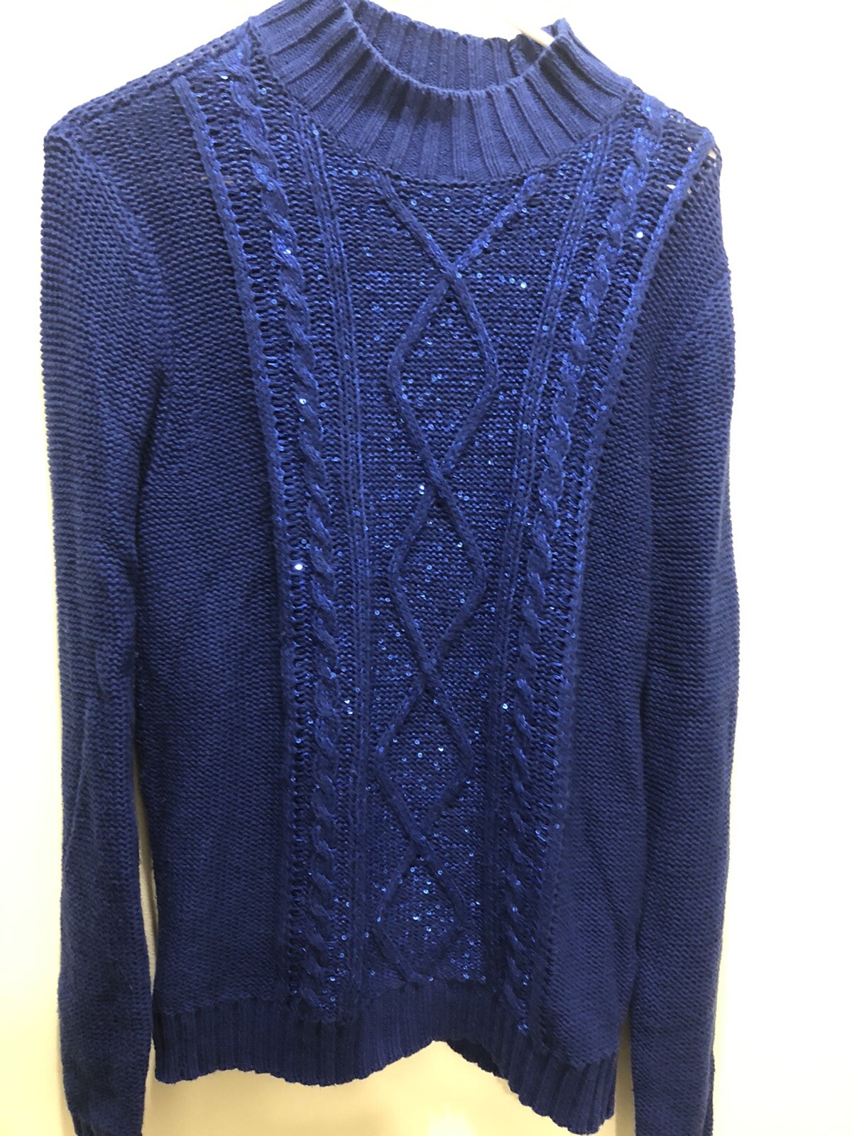 royal blue mock neck sweater