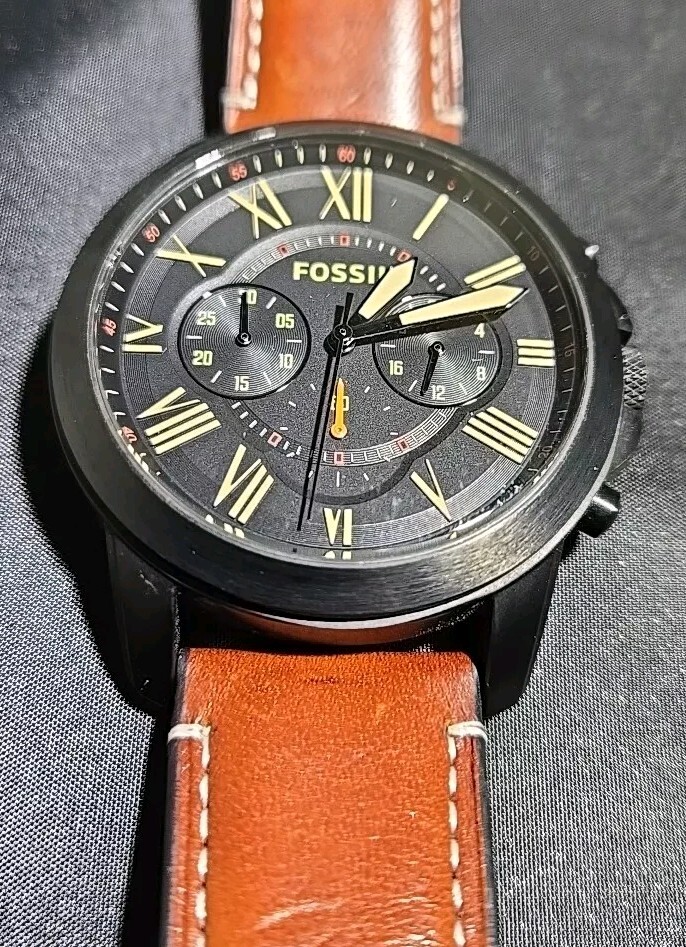 Fossil Grant Chronograph Luggage Leather Watch Fossil Fs5241