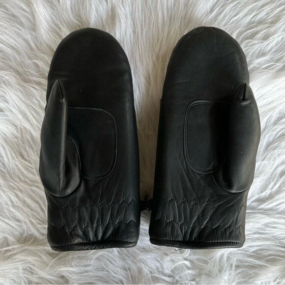 Grandoe Gloves Mittens Black Leather Foam Fleece Lining Outdoor Men Size Medium - Image 3 of 4