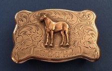 Awesome Vintage Western Diablo Sterling Silver Quarter Horse Trophy Belt Buckle