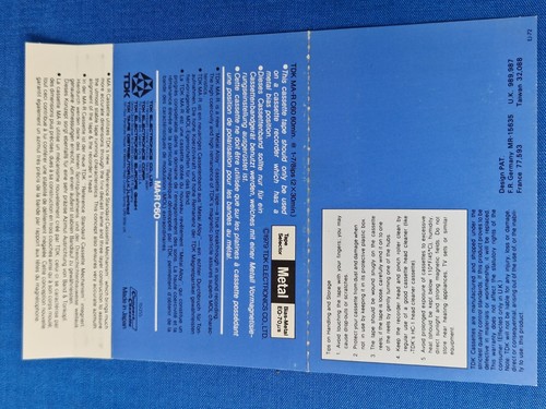 TDK MAR 60 Type 4 IV Pos Metal Blank Audio Cassette Tape Holy Grail 1979 Used - Picture 7 of 11