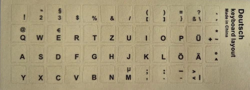 Deutsch Deutsche Tastaturaufkleber durchsichtig (Nr.3) . Versand heute