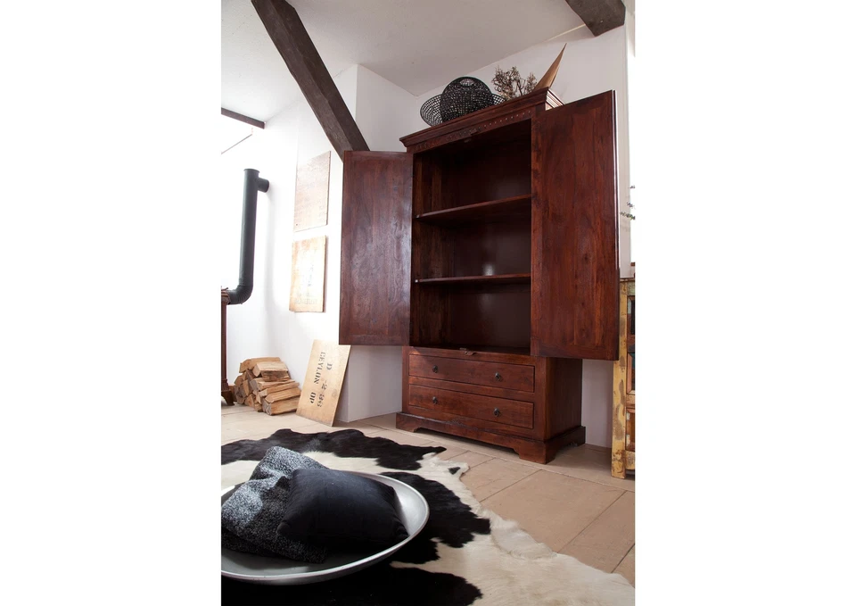 Oxford #419 Schrank Wohnzimmerschrank Holzschrank Massivholz Kolonialstil Akazie - Bild 3 von 4