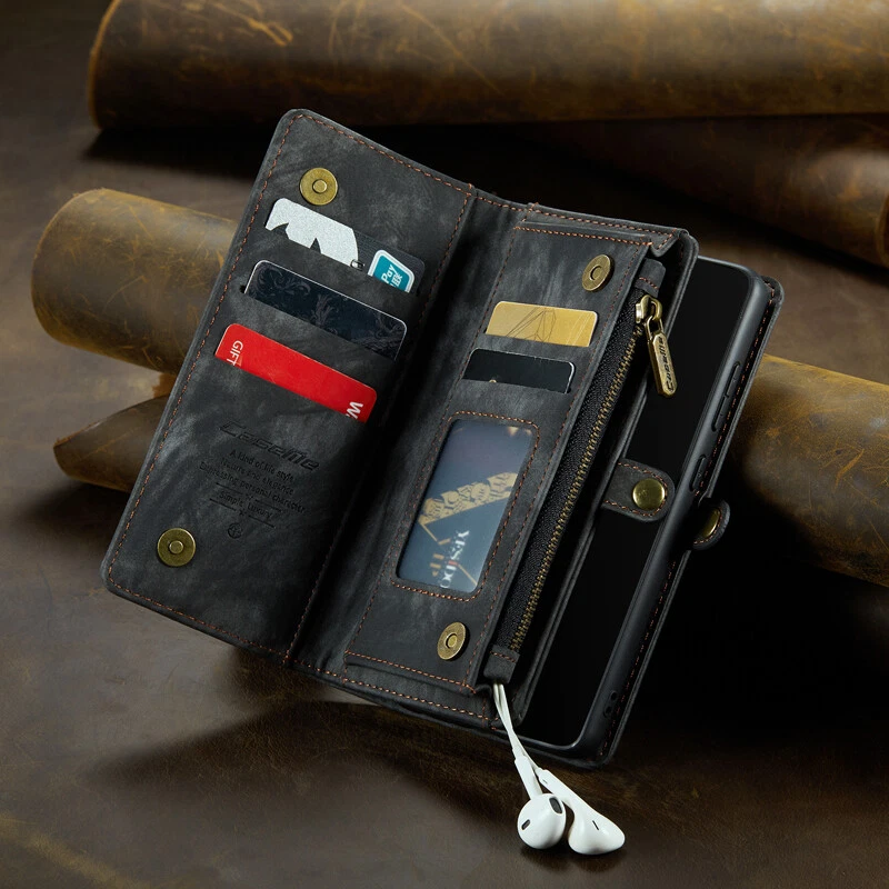 Removable Wallet Case Card Leather Flip Cover for iPhone 16e/15/14/13/12/11 SE 8 - Image 4 of 4