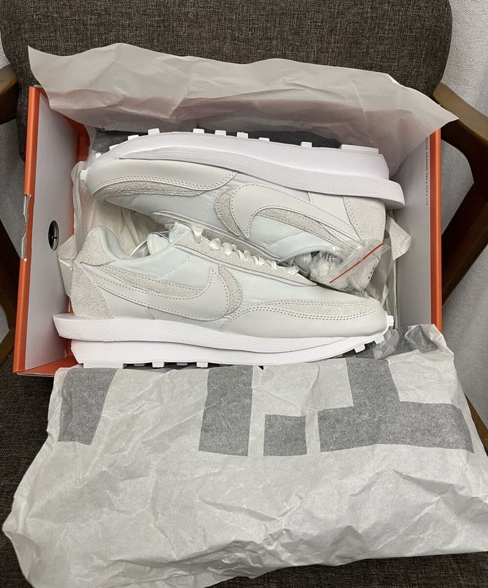 NEW Nike Sacai LD Waffle Triple White Nylon 2020 BV0073-101 Men's