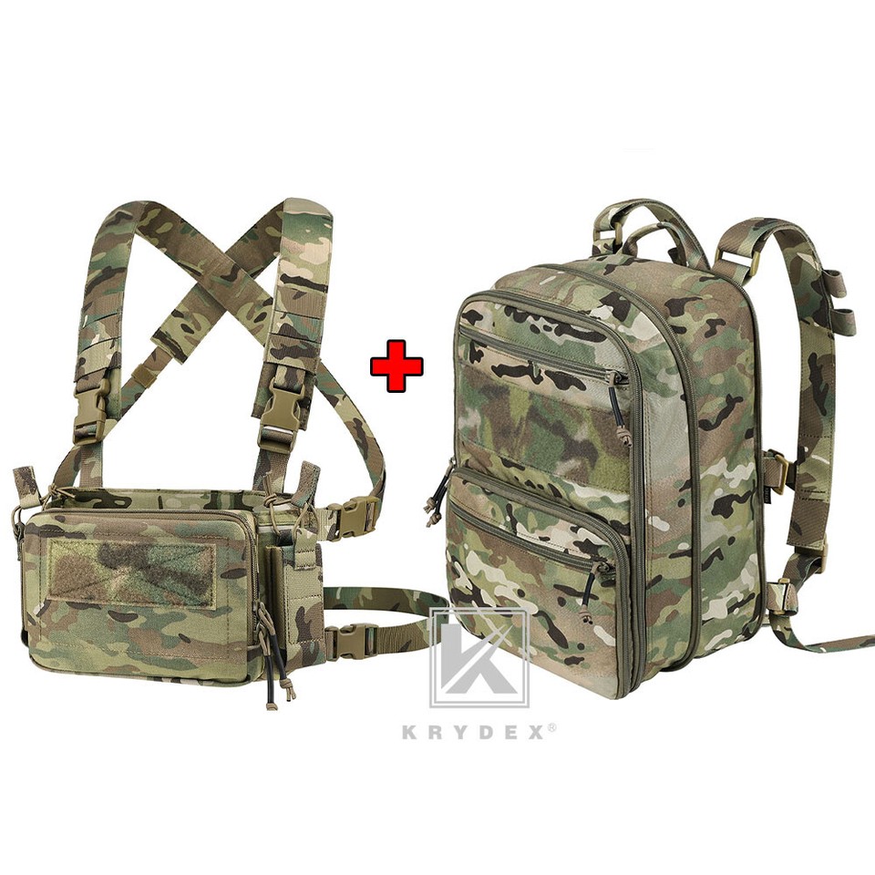 KRYDEX D3CR Chest Rig Harness Mag Pouches Flatpack Backpack Expandable ...