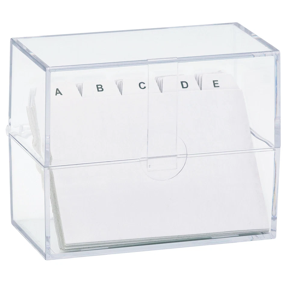 TSI Karteikasten transparent mit Register A-Z weiß für DIN A7 Karteikarten neu