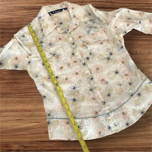 7 DIAMONDS Girls Western Shirt Long Sleeve Snap Front Rodeo Floral New Size S - Picture 4 of 10
