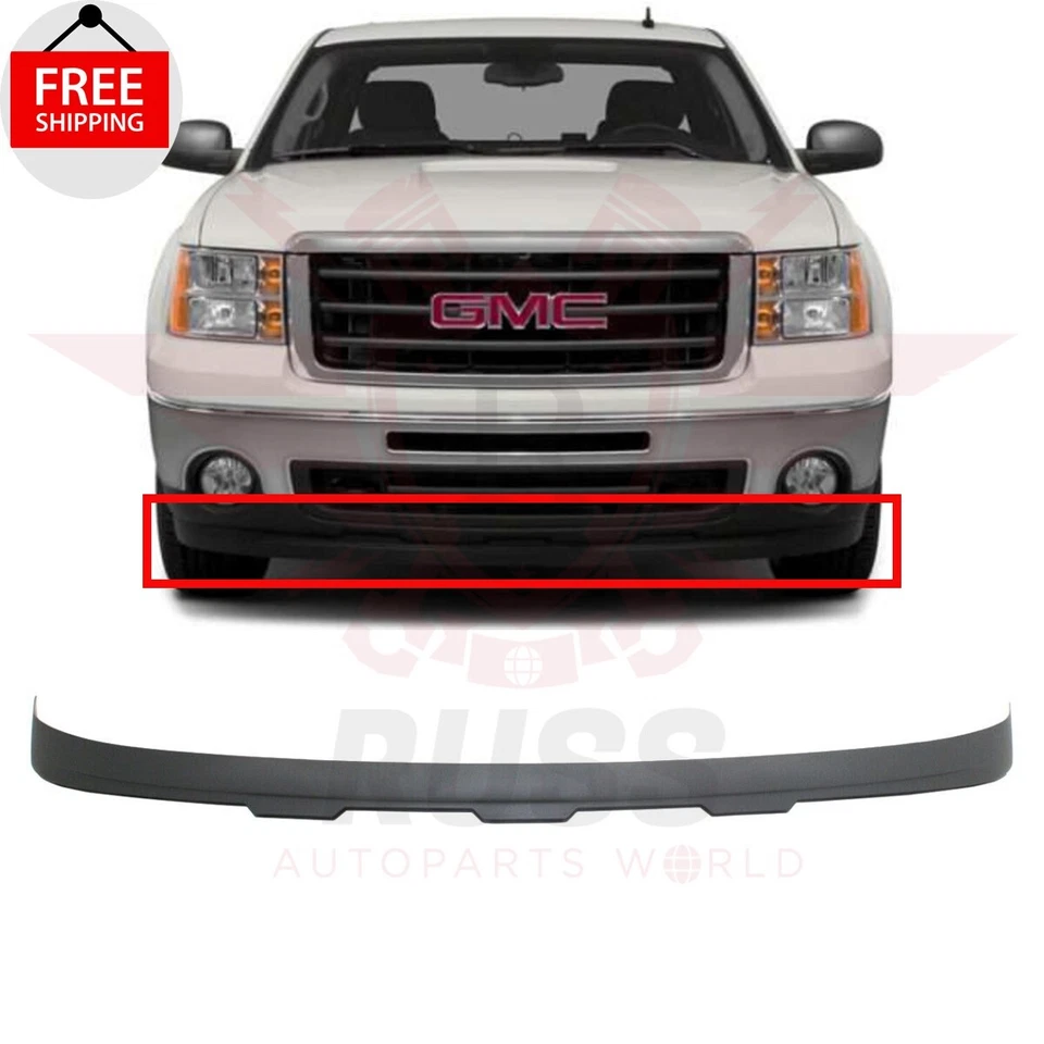 New Front Bumper Lower Air Deflector Black Fits 2007-2013 GMC Sierra 1500 Truck — 第 3/4 张图片