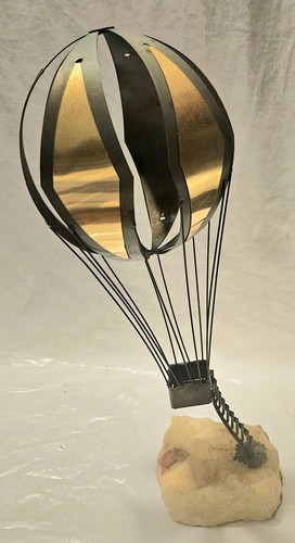 Vintage Mario Jason 19.5" Balloon Metal Sculpture On Quartz Base MCM - Picture 4 of 13