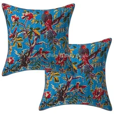 Indian Kantha Cushion Cover Ethnic Throw Pillow Case Hippie Gypsy Home Decor