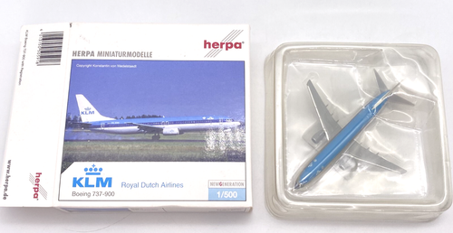 Herpa 505918 KLM Royal Dutch Airlines Boeing 737-900 - 1:500 Diecast Model NOB - Picture 7 of 9