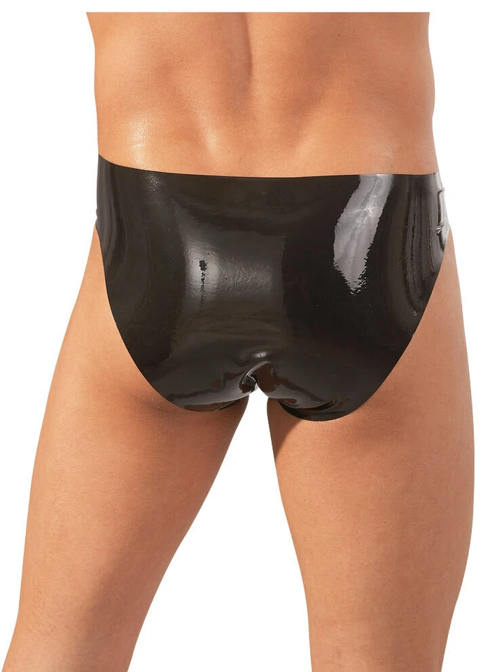 Latex Slip S-L schwarz Frontloch Herren String sexy fetisch "Showmaster" E62" - Bild 4 von 4