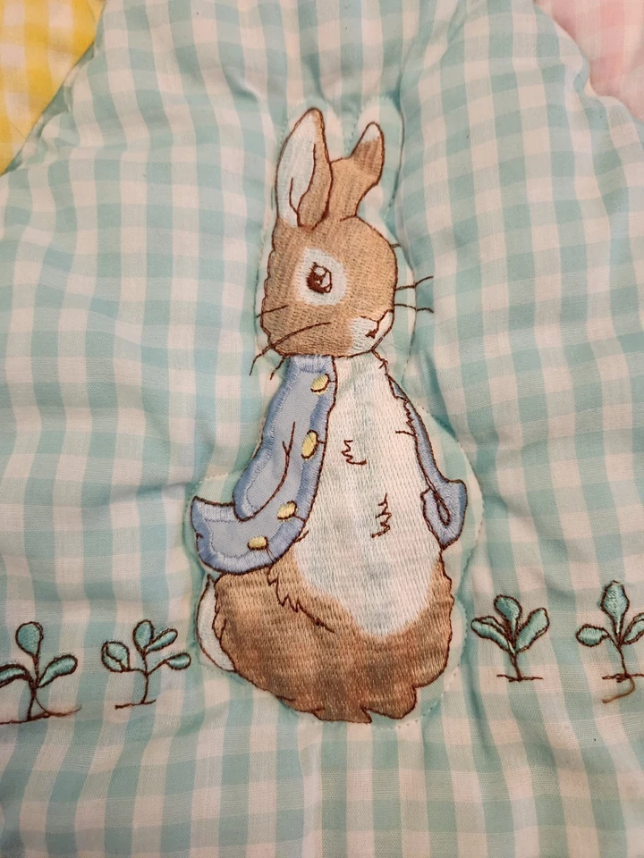 Винтажный Беатрикс Поттер Питер кролик Quiltex одеяло и изголовье имбирь пастель комплект - Изображение 3 из 4