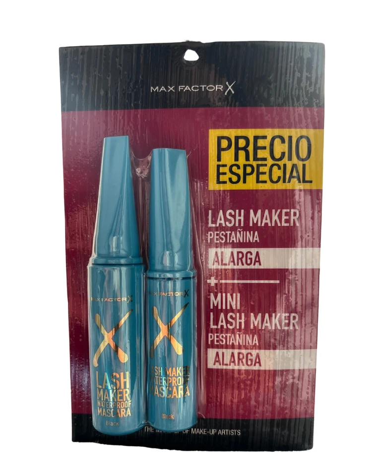 Max Factor Lash Maker Mascara Pestañina Black Waterproof x2 Regular + Mini Negr - Image 2 of 4