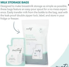 Motif medical breastmilk storage bags 8 oz pk qty 90, includes 2 pks, 180 qty