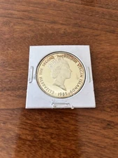 1985 Proof BRITISH  VIRGIN ISLANDS Silver $20 Coin Gold Doubloon