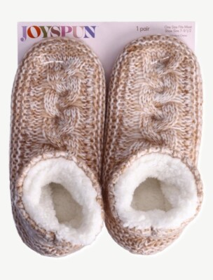 joyspun slipper socks with grippy soles. one size fits most. shoe size 7-9.5