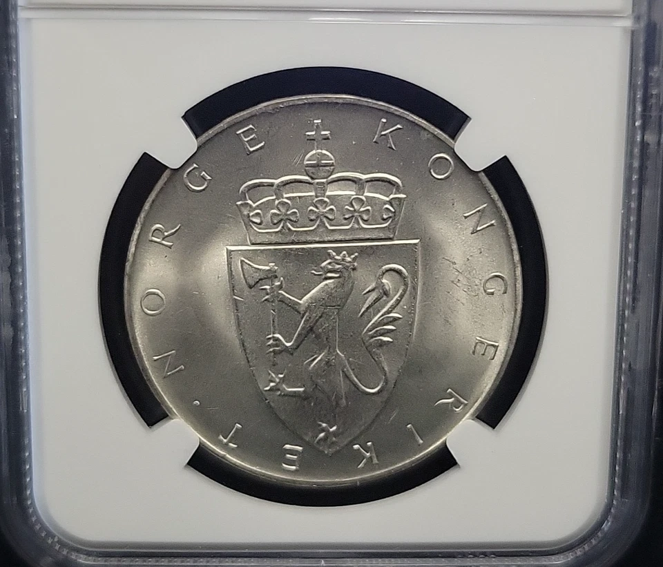 1964 Norway Silver 10 Kroner Constitution Sesquicentennial 10K NGC MS65 See Pics - Image 4 of 4