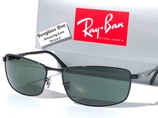 NEW Ray-Ban Metal Black Frame Dark Green Lens Sunglass RB 3498 002/71