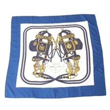 Hermes Blue Silk Carre 90 BRIDES de GALA Scarf Used From Japan