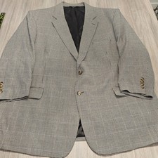 Jos. A.Bank Houndstooth Silk/Wool Blend Sport Coat Blazer 54R