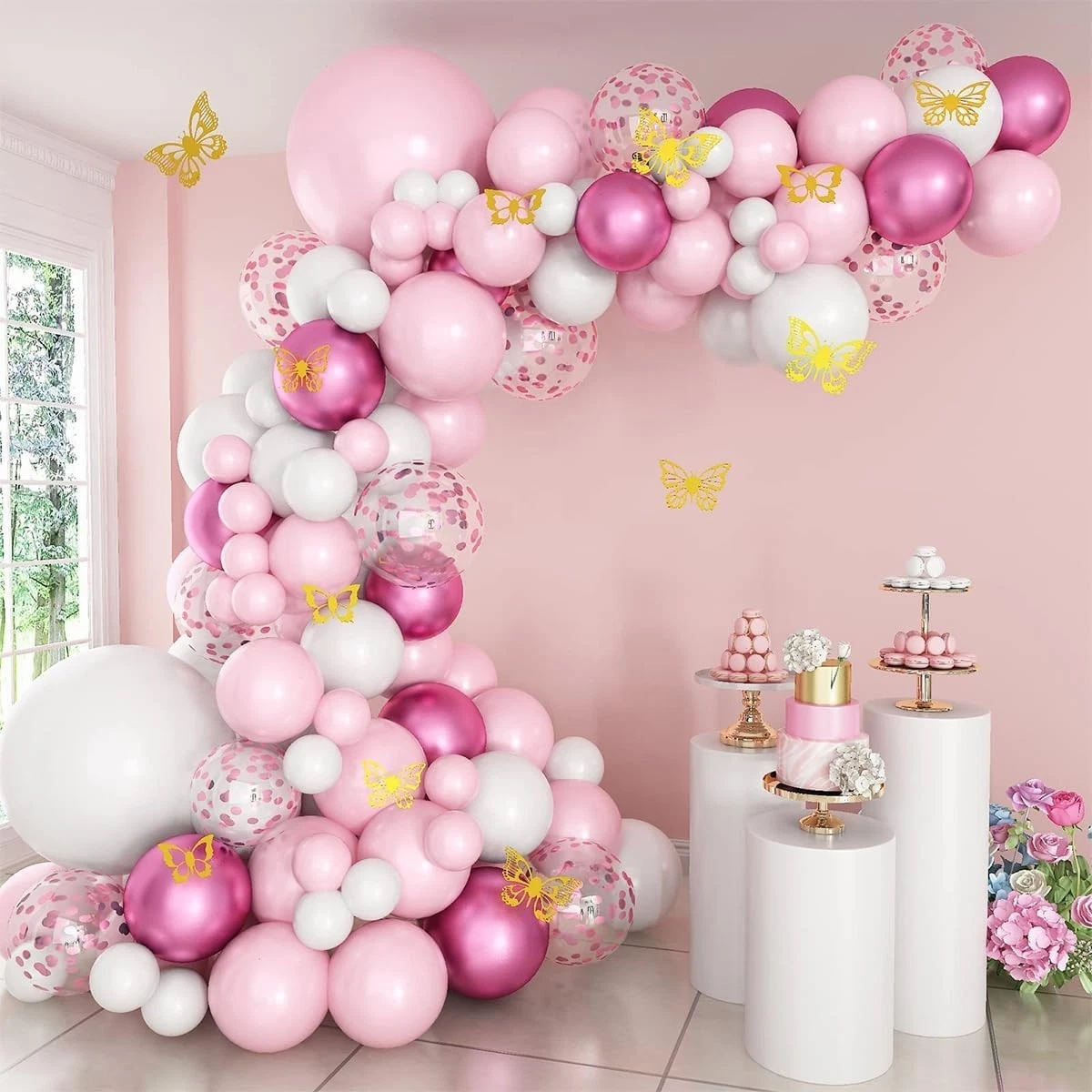 50 Palloncini Jonami Rosa, Bianco E Fucsia – 36 Cm, 3,2g – Lattice Biodegradabile Per Compleanni E Matrimoni