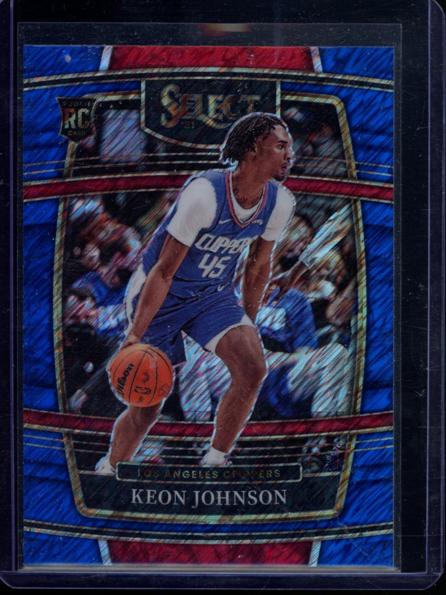 2021-22 Panini Select Keon Johnson Blue Shimmer Prizms RC LA Clippers #40