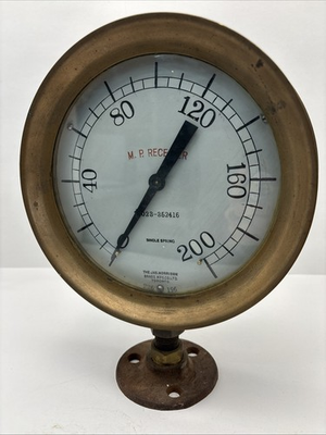 #ad Vintage Industrial Brass 200 PSI Pressure Gauge Jas Morrison Toronto Decor C $199.00