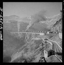 Bingham Canyon Utah Copper Open Pit Mine 1900s Railroad Bridge Smokestack
