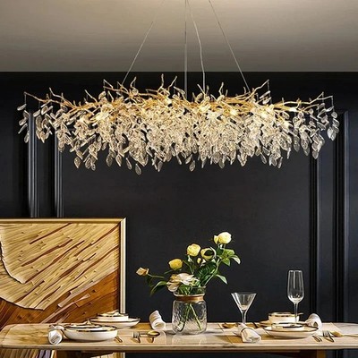 Luxury Gold Crystal LED Chandeliers Living Dining Room Bedroom Ceiling Lights
