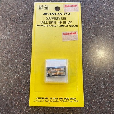 Vintage Radio Shack Archer 275-215 Subminiature 5vDC DPOT Dip Relay FF