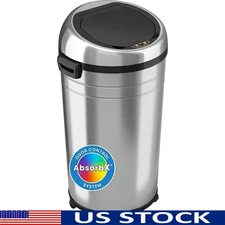 Touchless Motion Sensor Trash Can Odor Control Mobile Waste Bin 23 Gal New