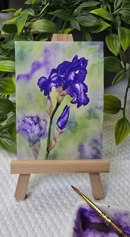 ACEO Print  of Original Watercolor painting "In The Garden" by Rebecca Bryan
