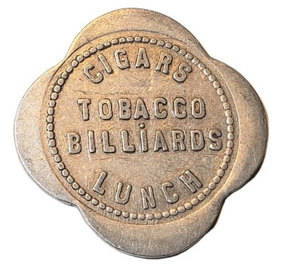 1940's The Club Cigars Tobacco Billiards Lunch Washington Court House Ohio  Token