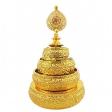 Tiered Mandala Plate Gilded Mandala Offering Plate Layered for Display