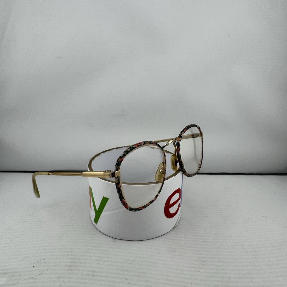 Jean Lafont Y45 Dorado W204 Anteojos Vintage Diseñador Marcos Patrón Floral Foto 4 de 4