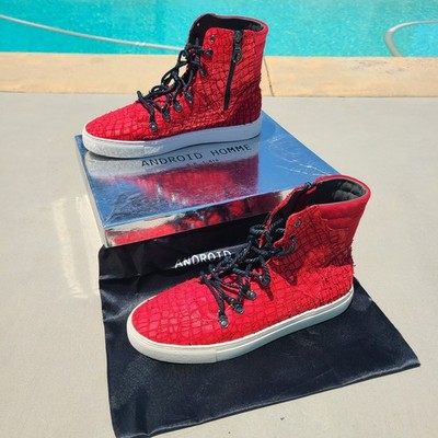 Android Homme - Red Croc Leather Discovery Boot w/Box & Dust Bag - US Size 10