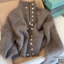 New Knitted Cardigans Sweater Design Double Breasted Sweater Coat Women