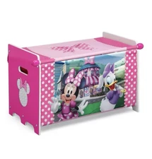 Minnie Mouse Toy Box with Retractable Fabric Top by Delta Children, Pink