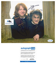DANIEL RADCLIFFE AND RUPERT GRINT AUTOGRAPH SIGNED 8X10 PHOTO HARRY POTTER ACOA
