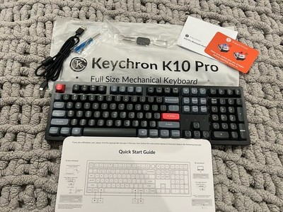 Keychron k10 Pro Full Size, Mechanical Keyboard, With Keycaps Color Black