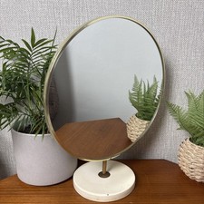 Grande specchio e piedistallo da tavolo mobile rotondo inclinabile autoportante 40 cm MCM