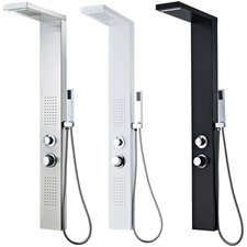 Thermostatic Shower Mix Set Column Tower Panel System Stainless Steel/Aluminium